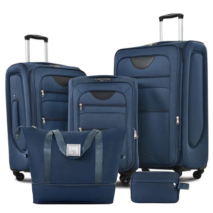 Softside Luggage Expandable 3 Piece Set Suitcase with Duffel Bag Upright Spinner Softshell Lightweight Luggage Travel Set TravelTimesAwait