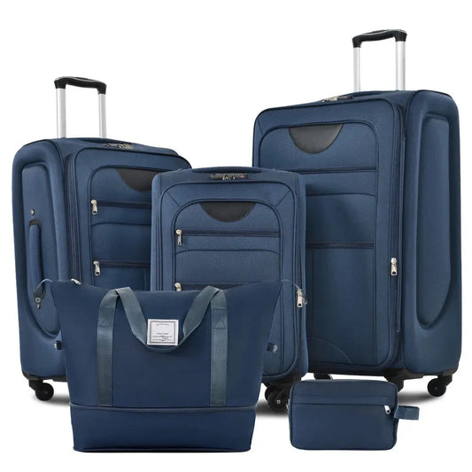 Softside Luggage Expandable 3 Piece Set Suitcase with Duffel Bag Upright Spinner Softshell Lightweight Luggage Travel Set TravelTimesAwait