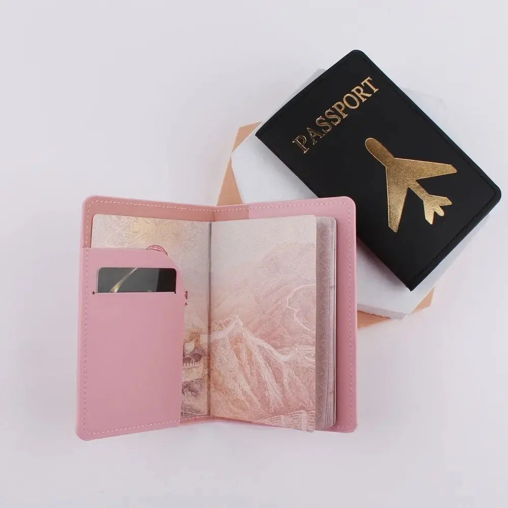 Airplane Icon Passport Bulgaria Travel Passport Holder PU Leather Card Holder Wallet Document Organizer Case Men Women TravelTimesAwait