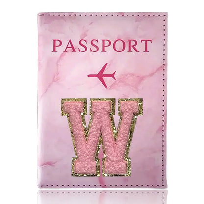 PU Passport Holder Pink Color Ticket Passport Covers Embroidery Label Series ID Credit Card Holder Cover Travel Accessorie TravelTimesAwait