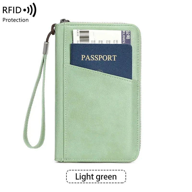 New Travel Passport Clip Wallet Women and Men Multifunctional PU Leather Card Holde RFID Anti Theft Swiping Wallets Storage Bag TravelTimesAwait