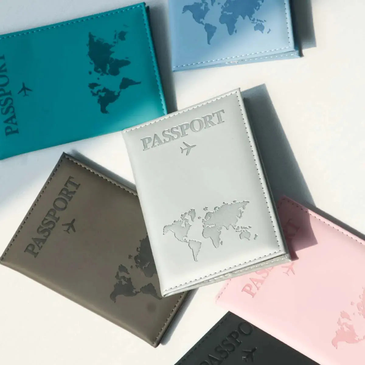 Passport Holder Map PU Passport Cover Travel Essential Cruise Must Have Passport Holders Slim and Portable for Travel TravelTimesAwait