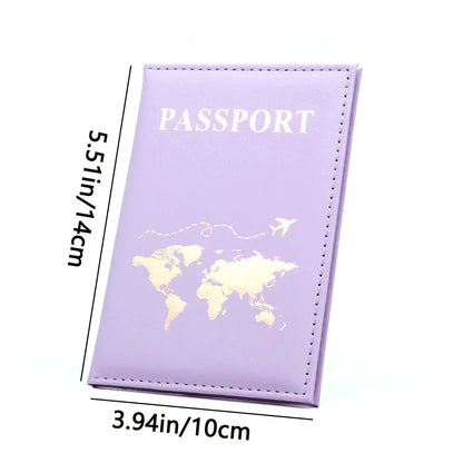 Fashion Women Travel Passport Cover Holder Case ID Credit Card Holder Travel Accessories Map Passports Wallet Ticket Protective TravelTimesAwait