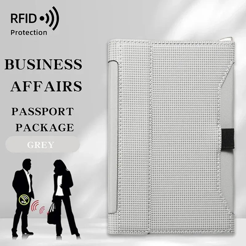 Travel Essentials RFID Blocking Passport Holder Multifunctional Large Capacity Passport Cover Gifts Business Travel Card Case TravelTimesAwait