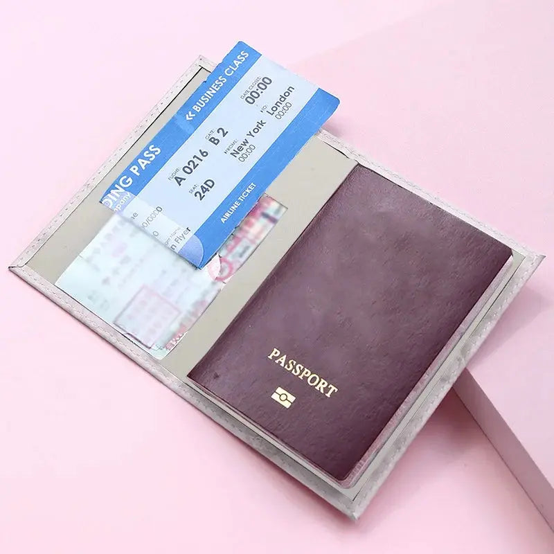 Passport Holder Travel Wallet Leather Passport Cover Cards Travel Wallet Document Organizer Case Flower Letter Name Pattern TravelTimesAwait