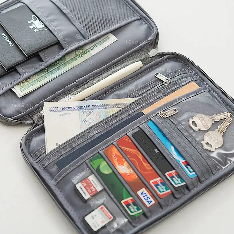 Passport packs Wallet Family Passport Holder Multi Functional Document Case Organizer Travel accessories Document Bag Cardholder TravelTimesAwait