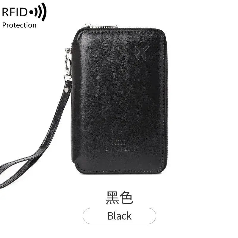 Minimalist and fashionable RFID passport holder multifunctional PU leather travel accessory passport holder wallet holder unisex TravelTimesAwait