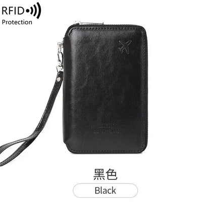 Minimalist and fashionable RFID passport holder multifunctional PU leather travel accessory passport holder wallet holder unisex TravelTimesAwait