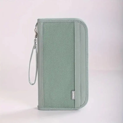 Boarding Passport Ticket Organizer - Secure passport wallet with multiple card slots and quick scan ID, RFID blocking-tan TravelTimesAwait