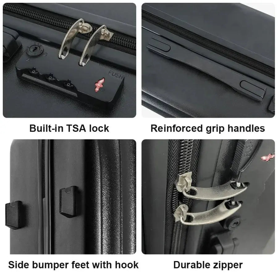 3pcs Luggage Set Lightweight Hard Shell Suitcase Set with Double Spinner Wheels Large Capacity Includes 3pc UShaped Travel Pill TravelTimesAwait