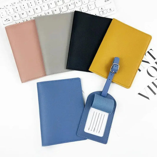Travel Passport Holder with ID Credit Card Slot PU Leather Luggage Tag Passport Cover Case Passport Protector Organizer TravelTimesAwait