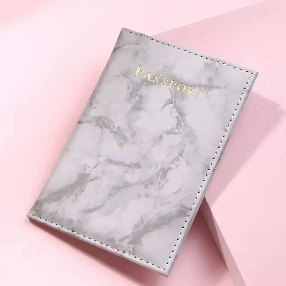 Travel Passport Holder Marble Pattern Passport Covers Passport Cover Flight Ticket Clip ID Credit Card Holder Travel Accessories TravelTimesAwait