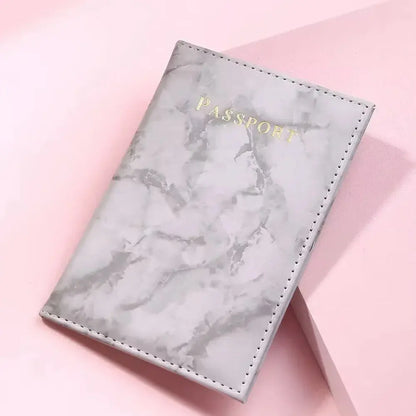 Travel Passport Holder Marble Pattern Passport Covers Passport Cover Flight Ticket Clip ID Credit Card Holder Travel Accessories TravelTimesAwait