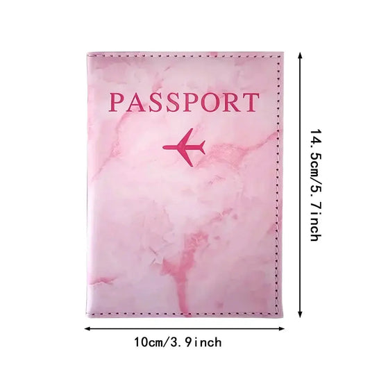 PU Passport Holder Pink Color Ticket Passport Covers Embroidery Label Series ID Credit Card Holder Cover Travel Accessorie TravelTimesAwait