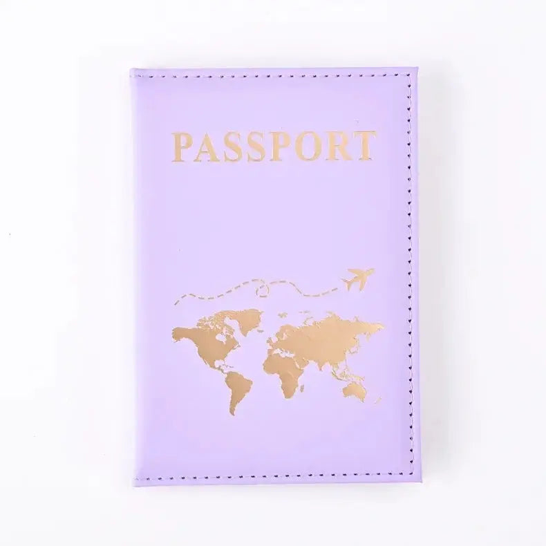 Fashion Women Travel Passport Cover Holder Case ID Credit Card Holder Travel Accessories Map Passports Wallet Ticket Protective TravelTimesAwait
