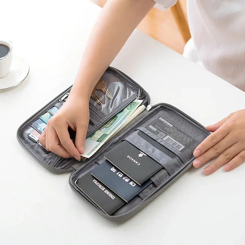Passport packs Wallet Family Passport Holder Multi Functional Document Case Organizer Travel accessories Document Bag Cardholder TravelTimesAwait