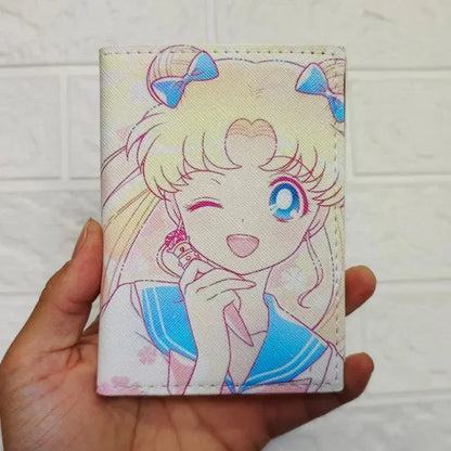 Sailor Moon Tsukino Usagi Anime Cartoon Passport Holder ID Folder Travel Passport Case Student Cosplay Bus Holder Kids Gifts TravelTimesAwait