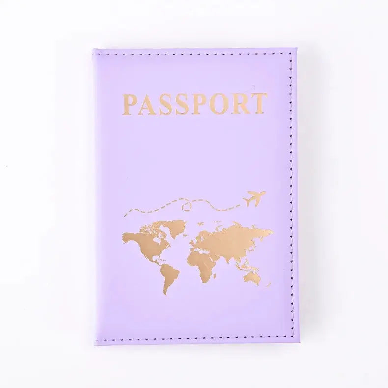 PU Passport Holder Map Pattern Ticket Passport Covers Travel Passport Protective Cover ID Credit Card Holder Travel Accessories TravelTimesAwait