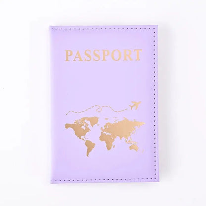 PU Passport Holder Map Pattern Ticket Passport Covers Travel Passport Protective Cover ID Credit Card Holder Travel Accessories TravelTimesAwait