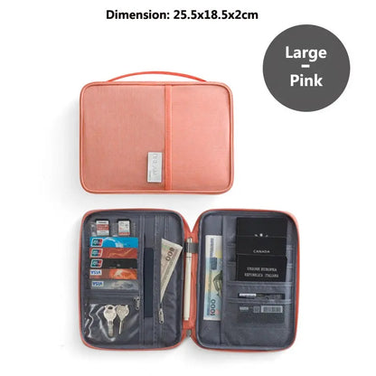 Travel Wallet Family Passport Holder Multi-pockets Waterproof Document Case Organizer Travel accessories Document Bag Cardholder TravelTimesAwait