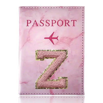 PU Passport Holder Pink Color Ticket Passport Covers Embroidery Label Series ID Credit Card Holder Cover Travel Accessorie TravelTimesAwait