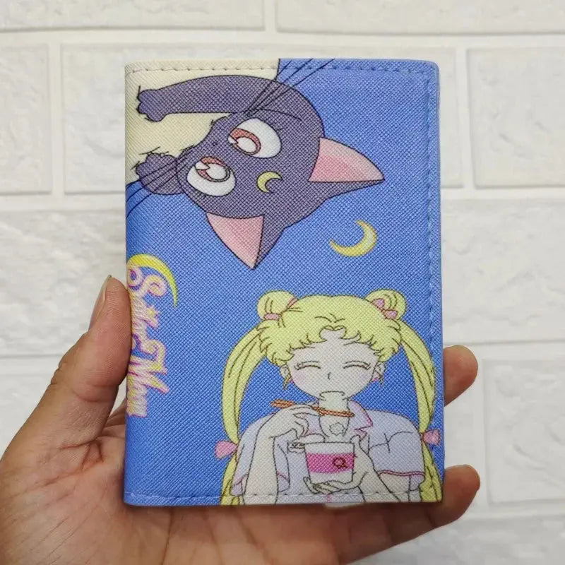 Sailor Moon Tsukino Usagi Anime Cartoon Passport Holder ID Folder Travel Passport Case Student Cosplay Bus Holder Kids Gifts TravelTimesAwait