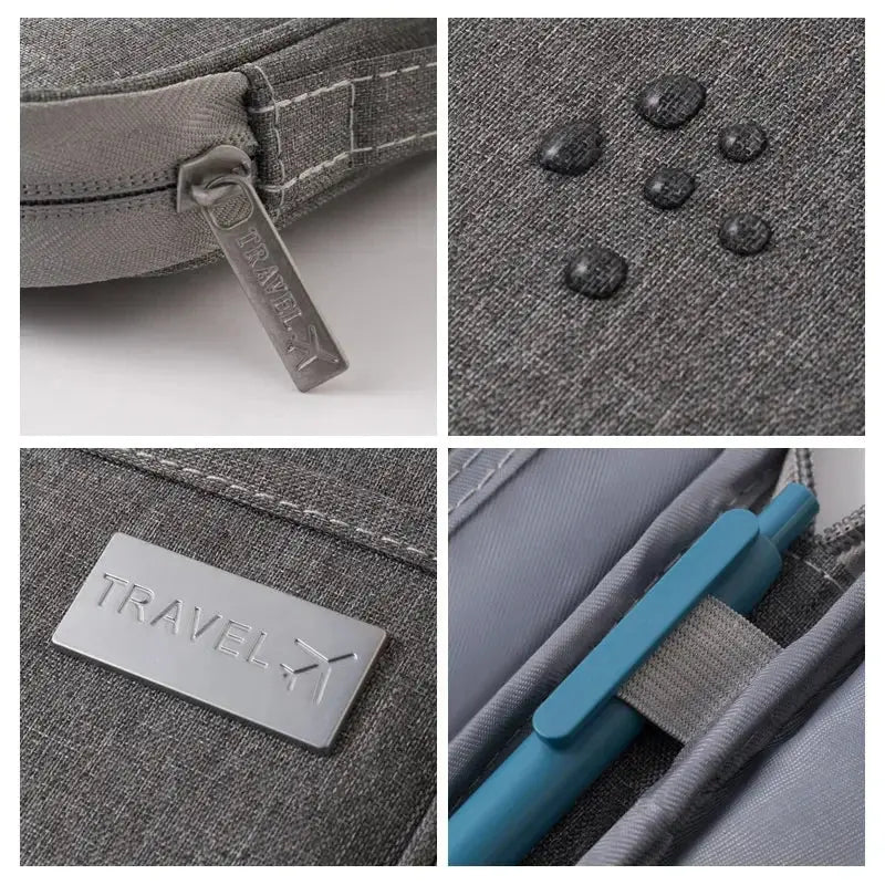 1PC Portable Travel Plane Bag Waterproof High Quality Business Passport Bag Multi-functional Cationic Document Storage TravelTimesAwait