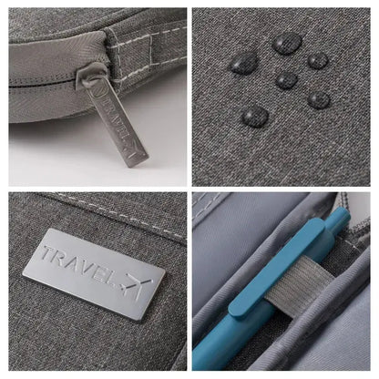 1PC Portable Travel Plane Bag Waterproof High Quality Business Passport Bag Multi-functional Cationic Document Storage TravelTimesAwait