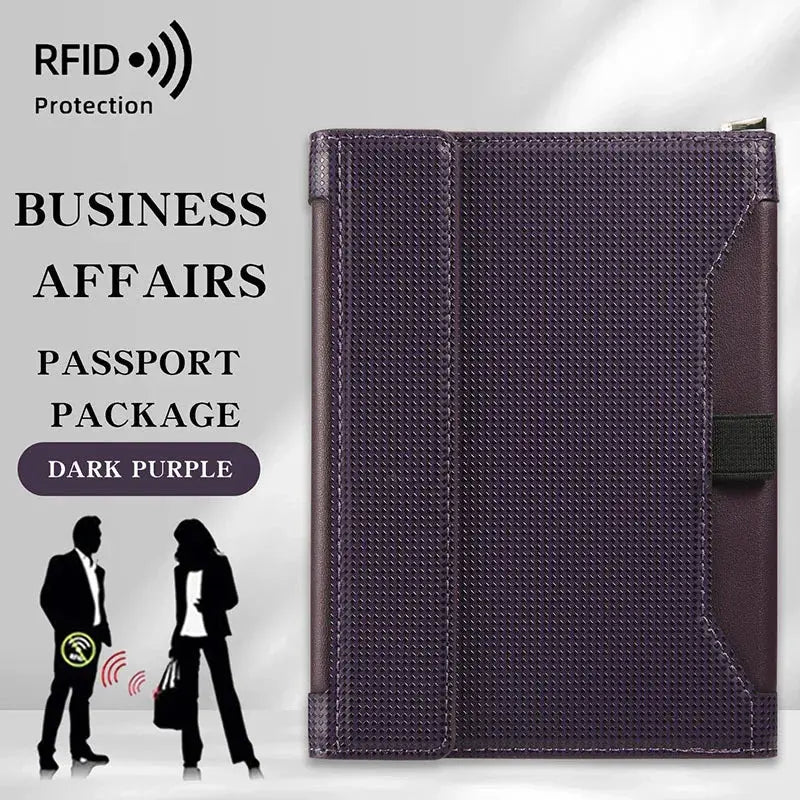 Travel Essentials RFID Blocking Passport Holder Multifunctional Large Capacity Passport Cover Gifts Business Travel Card Case TravelTimesAwait