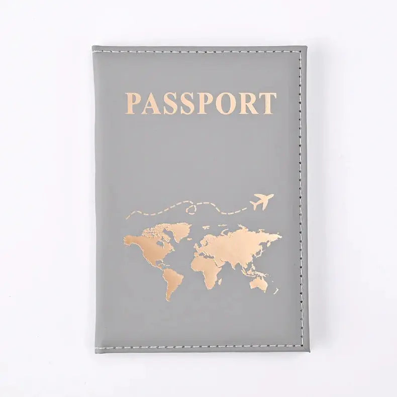 PU Passport Holder Map Pattern Ticket Passport Covers Travel Passport Protective Cover ID Credit Card Holder Travel Accessories TravelTimesAwait