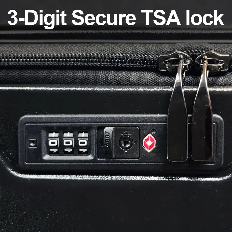 Luggage with front opening TSA approved lock hardshell suitcase Blue TravelTimesAwait