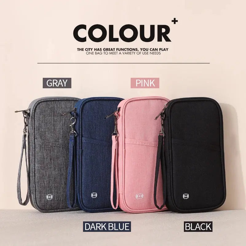 Passport Holder Bag Family Rfid Blocking Passport Wallet Travel Essentials Wallet Travel Document Organizer Credit Cards Case TravelTimesAwait