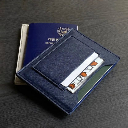 PU Leather Passport Holder Simplistic Portable Travel Document Card Case Storage Bag for International Trips TravelTimesAwait