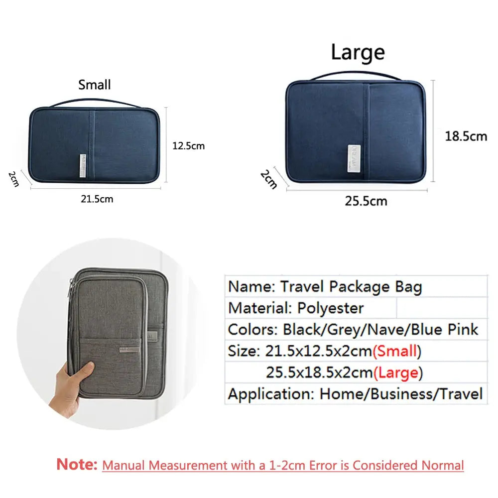 Travel Wallet Family Passport Holder Multi-pockets Waterproof Document Case Organizer Travel accessories Document Bag Cardholder TravelTimesAwait