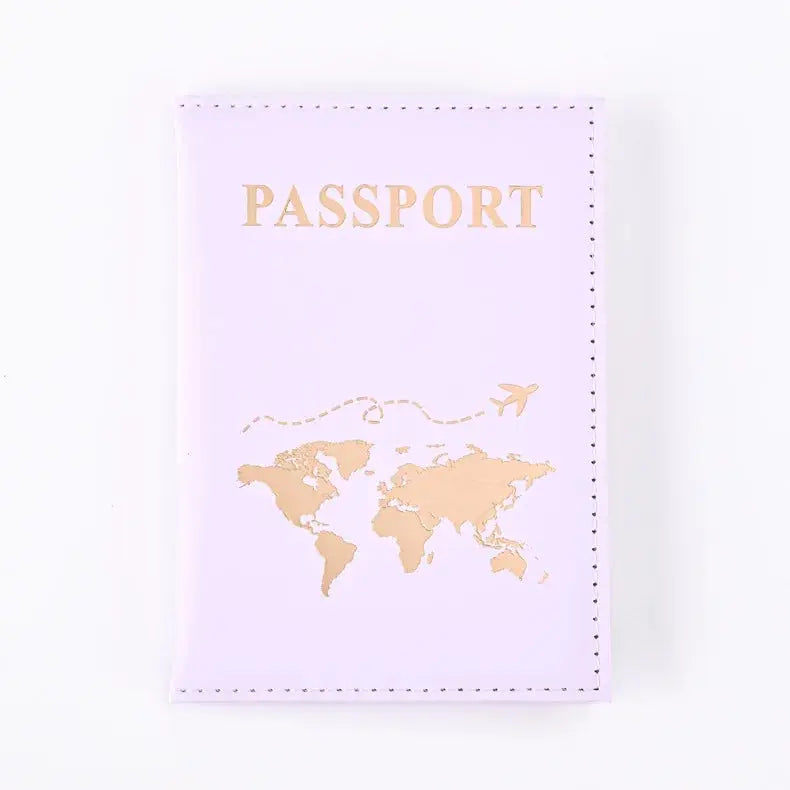 PU Passport Holder Map Pattern Ticket Passport Covers Travel Passport Protective Cover ID Credit Card Holder Travel Accessories TravelTimesAwait