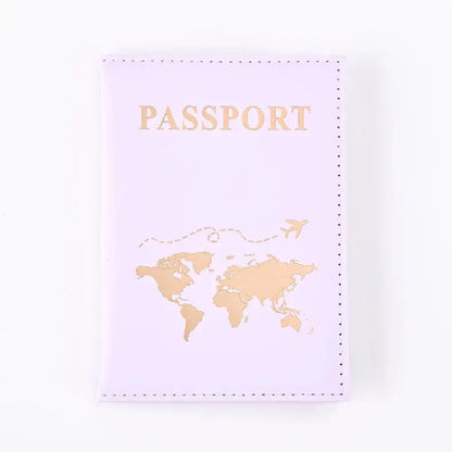 PU Passport Holder Map Pattern Ticket Passport Covers Travel Passport Protective Cover ID Credit Card Holder Travel Accessories TravelTimesAwait
