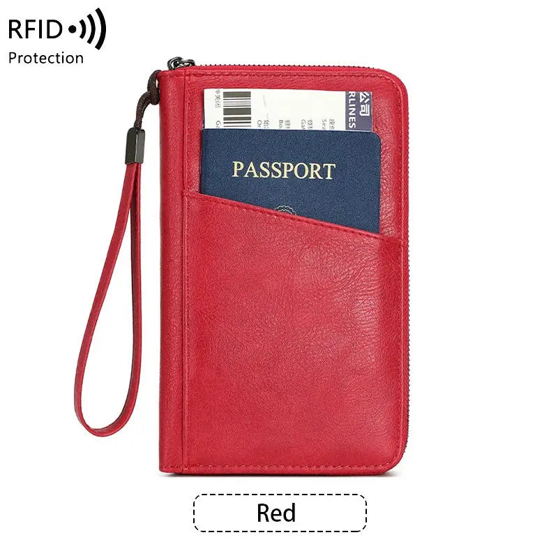 New Travel Passport Clip Wallet Women and Men Multifunctional PU Leather Card Holde RFID Anti Theft Swiping Wallets Storage Bag TravelTimesAwait