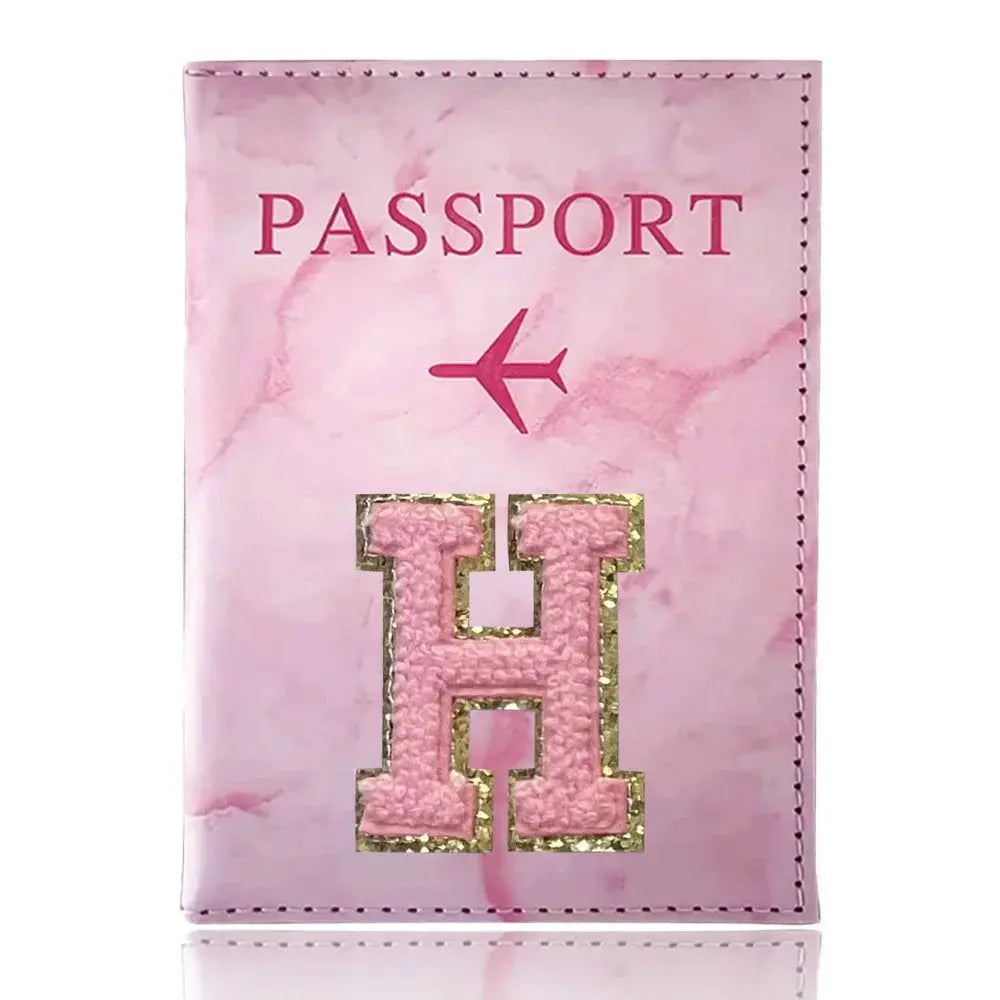 PU Passport Holder Pink Color Ticket Passport Covers Embroidery Label Series ID Credit Card Holder Cover Travel Accessorie TravelTimesAwait