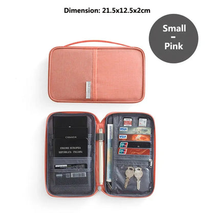 Travel Wallet Family Passport Holder Multi-pockets Waterproof Document Case Organizer Travel accessories Document Bag Cardholder TravelTimesAwait