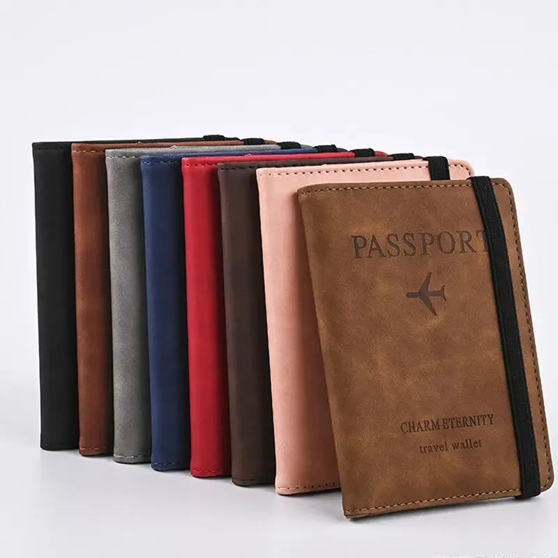 Men PU Leather Wallet Travel Passport Purse Card Male Travel Accessories Hand Carry Passport Business Cards Holder Wallet TravelTimesAwait
