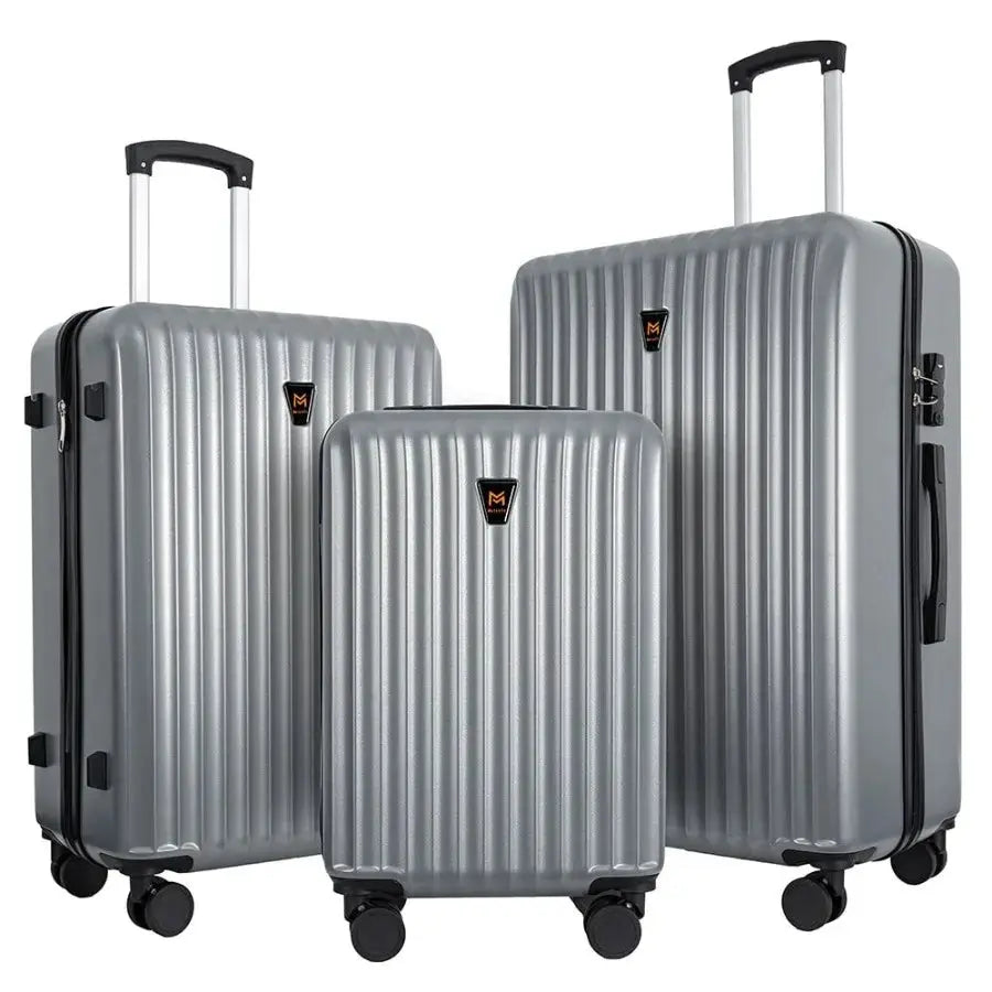 3pcs Luggage Set Lightweight Hard Shell Suitcase Set with Double Spinner Wheels Large Capacity Includes 3pc UShaped Travel Pill TravelTimesAwait