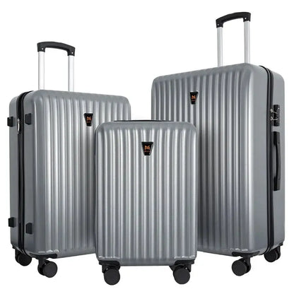 3pcs Luggage Set Lightweight Hard Shell Suitcase Set with Double Spinner Wheels Large Capacity Includes 3pc UShaped Travel Pill TravelTimesAwait