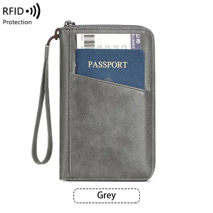 New Travel Passport Clip Wallet Women and Men Multifunctional PU Leather Card Holde RFID Anti Theft Swiping Wallets Storage Bag TravelTimesAwait