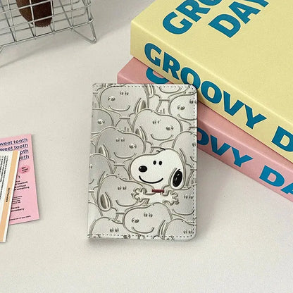 Cartoon Snoopy Passport Cover Traveling Abroad Passport Holder Women Men Travel Essentials Simple PU Leather Passport Wallet TravelTimesAwait