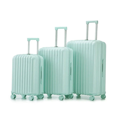 20"/24"/28" 3 Pcs/set in ABS Spinner Wheel Luggage Carry on Suitcase with Cup Holder & USB Port & Phone Holder (Pink) TravelTimesAwait