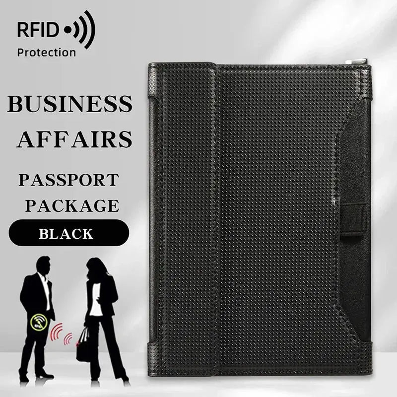 Travel Essentials RFID Blocking Passport Holder Multifunctional Large Capacity Passport Cover Gifts Business Travel Card Case TravelTimesAwait