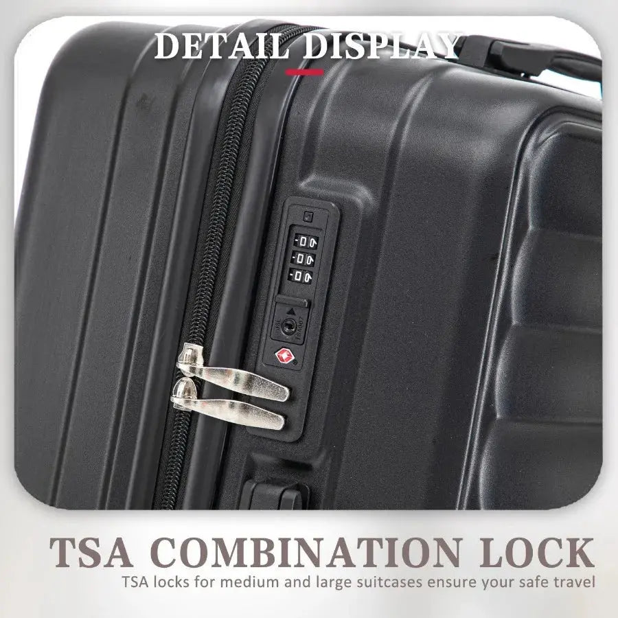 20 24 28 3 pcs set in ABS Spinner Wheel Luggage Carry on Suitcase Matching Color TSA Combination Lock For Big And Middle Size B TravelTimesAwait
