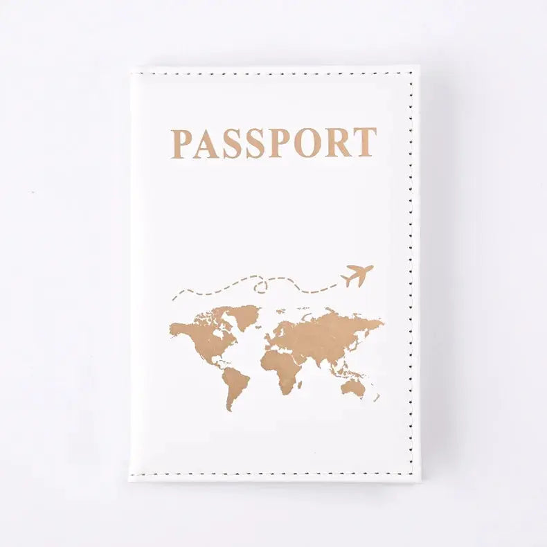 PU Passport Holder Map Pattern Ticket Passport Covers Travel Passport Protective Cover ID Credit Card Holder Travel Accessories TravelTimesAwait