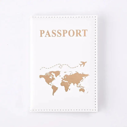PU Passport Holder Map Pattern Ticket Passport Covers Travel Passport Protective Cover ID Credit Card Holder Travel Accessories TravelTimesAwait