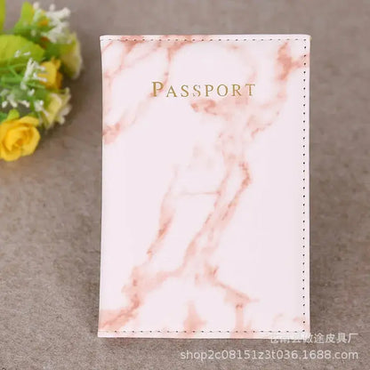 Travel Passport Holder Marble Pattern Passport Covers Passport Cover Flight Ticket Clip ID Credit Card Holder Travel Accessories TravelTimesAwait